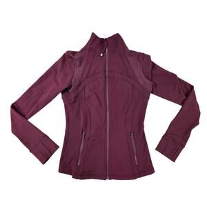 Lululemon Define Jacket (Exhale) Bordeaux Red Size 6 Rare Lace Mesh Back